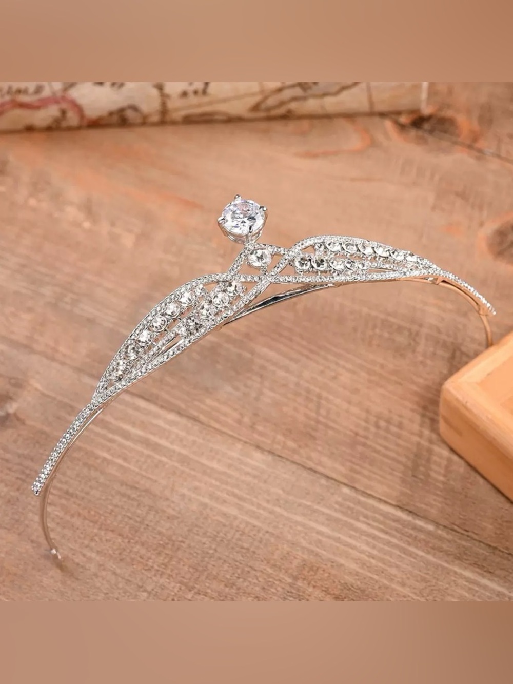 Crystal Accent Silver Bridal Headband